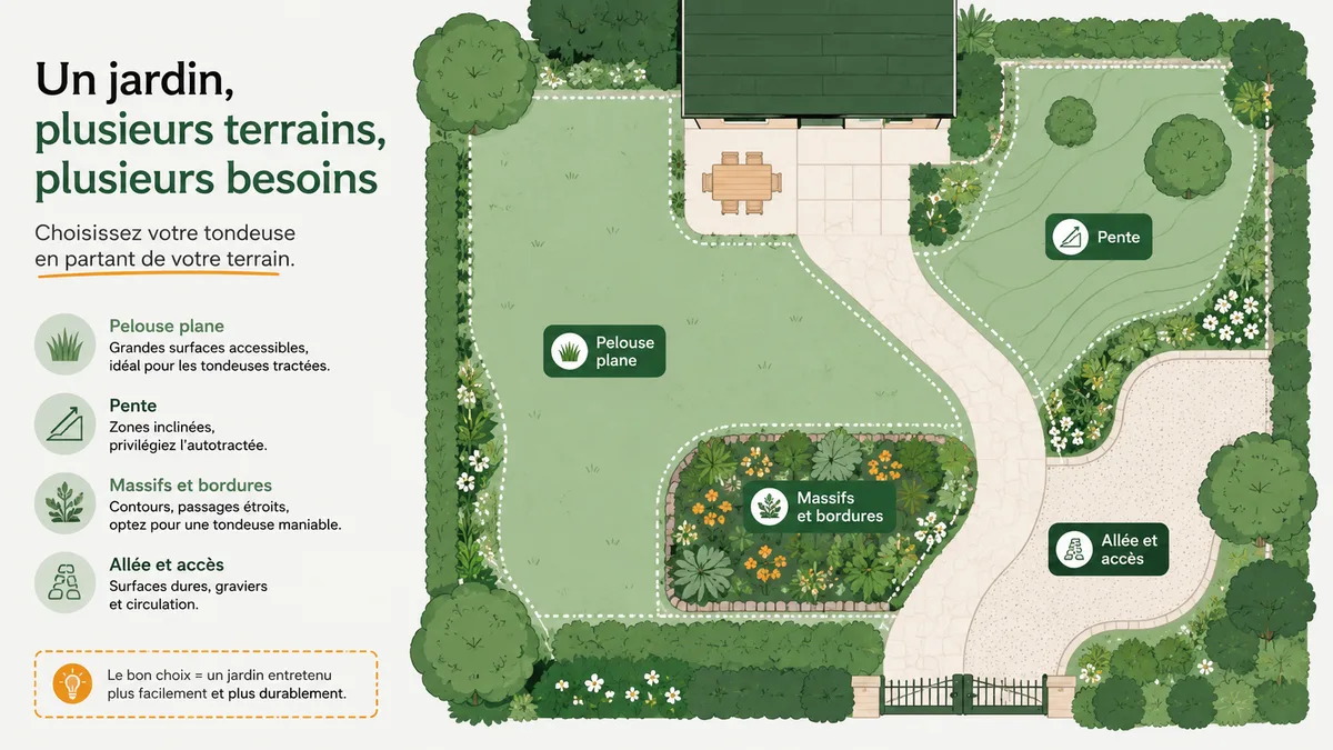 Vue d'ensemble d'un jardin et de ses contraintes