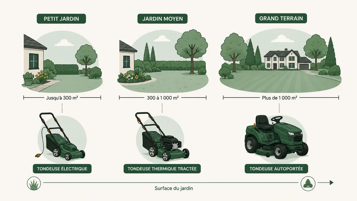 Le type de tondeuse adapté selon la taille du terrain